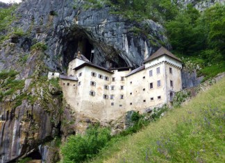 Predjama Castle under Cave in Slovenia Predjama Castle under Cave at Slovenia